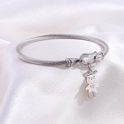 Minimalist Heart Shape 304 Stainless Steel Bangle In Bulk