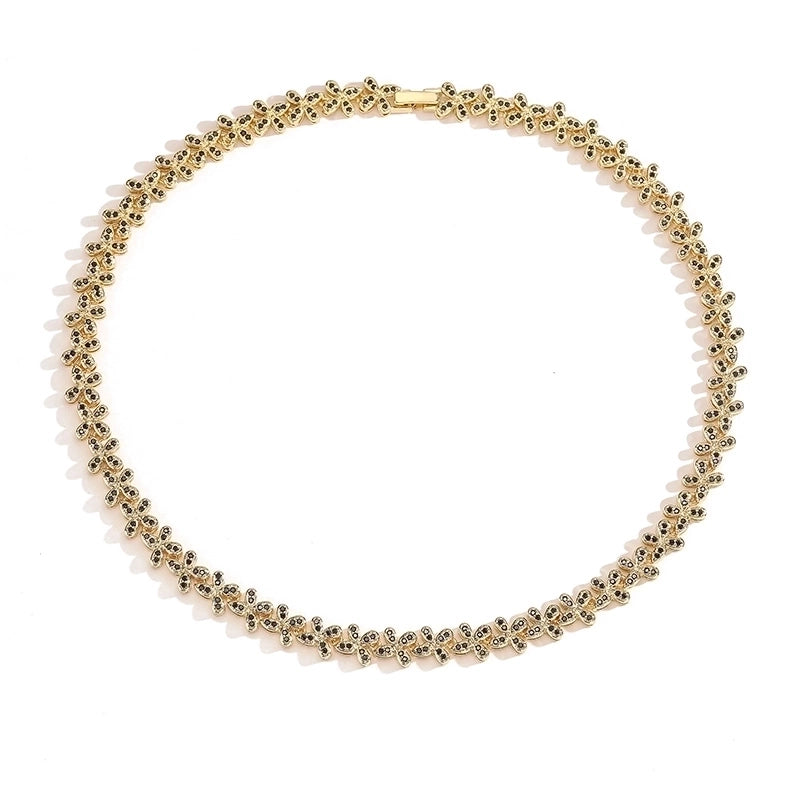 Copper 18K Gold Plated Plating Inlay Butterfly Zircon Bracelets Necklace