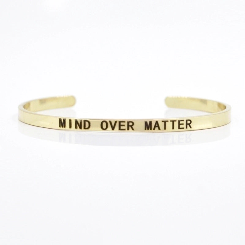 Minimalist Letter Stainless Steel Bangle