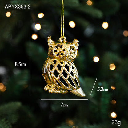 Christmas Gold Christmas Tree Ornaments Snowflake Crystal Shoes Reindeer Pendants Electroplated Accessories Pendants