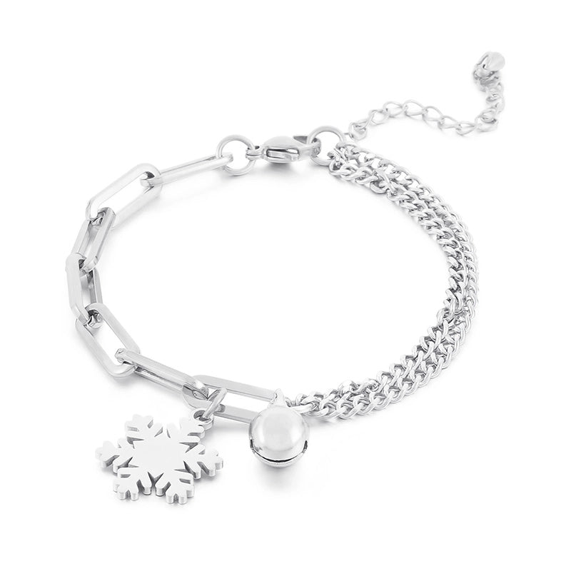 Vacation Snowflake Titanium Steel 18K Gold Plated Plating Bracelets Earrings Necklace