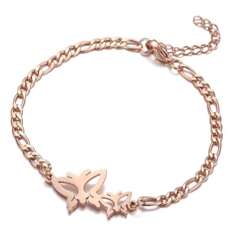 Fashion Butterfly Snowflake Stainless Steel Bracelets 1 Piece