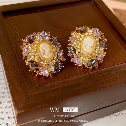 Mid-century Modern Round Geometric Copper Electroplating Earrings