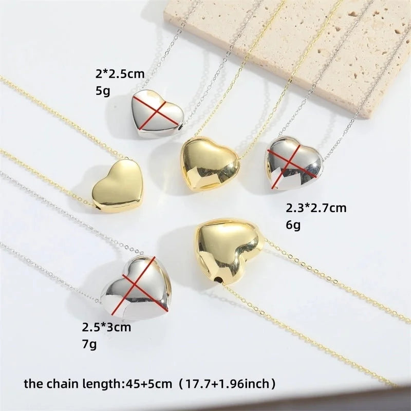 Copper 14K Gold Plated Heart Shape Pendant Necklace