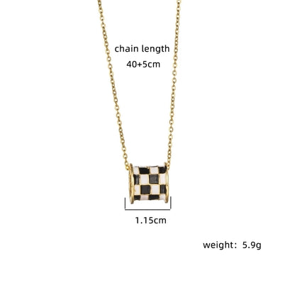 Copper 18K Gold Plated Plating Inlay Double Ring Letter Zircon Necklace