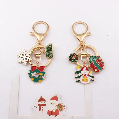 Cartoon Style Santa Claus Snowflake Zinc Alloy Christmas Unisex Keychain