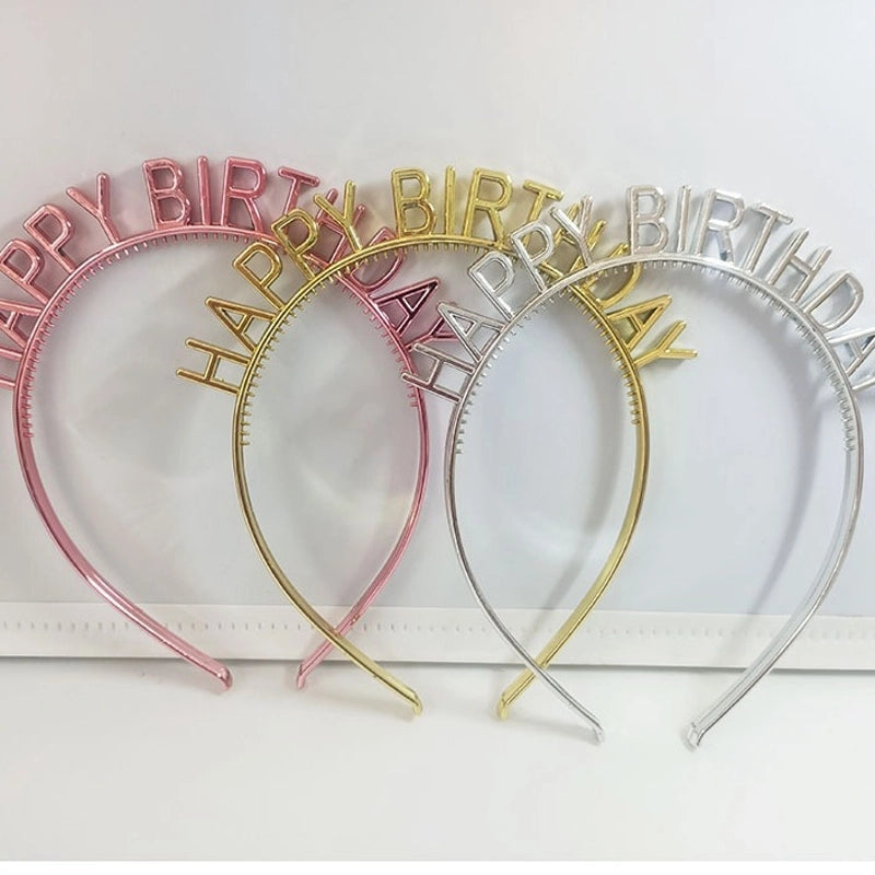 Christmas Valentine'S Day New Year Korean Style Happy Birthday English Letter Hair Band ABS Wedding Graduation Birthday