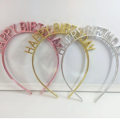 Christmas Valentine'S Day New Year Korean Style Happy Birthday English Letter Hair Band ABS Wedding Graduation Birthday