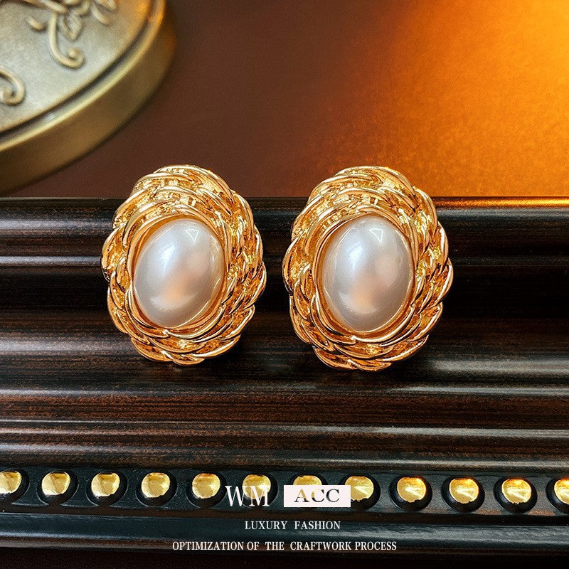 2 Pieces Mid-century Modern Round Geometric Copper Electroplating Earrings