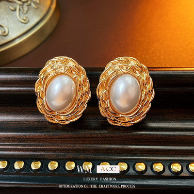 2 Pieces Mid-century Modern Round Geometric Copper Electroplating Earrings