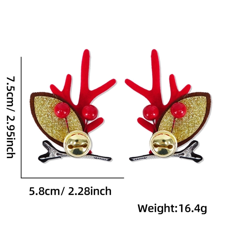 Christmas Cartoon Style Bell Snowman Antlers Plastic