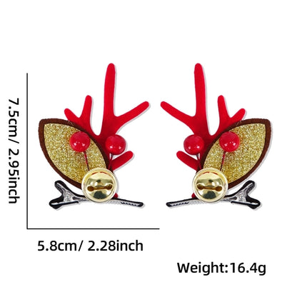 Christmas Cartoon Style Bell Snowman Antlers Plastic