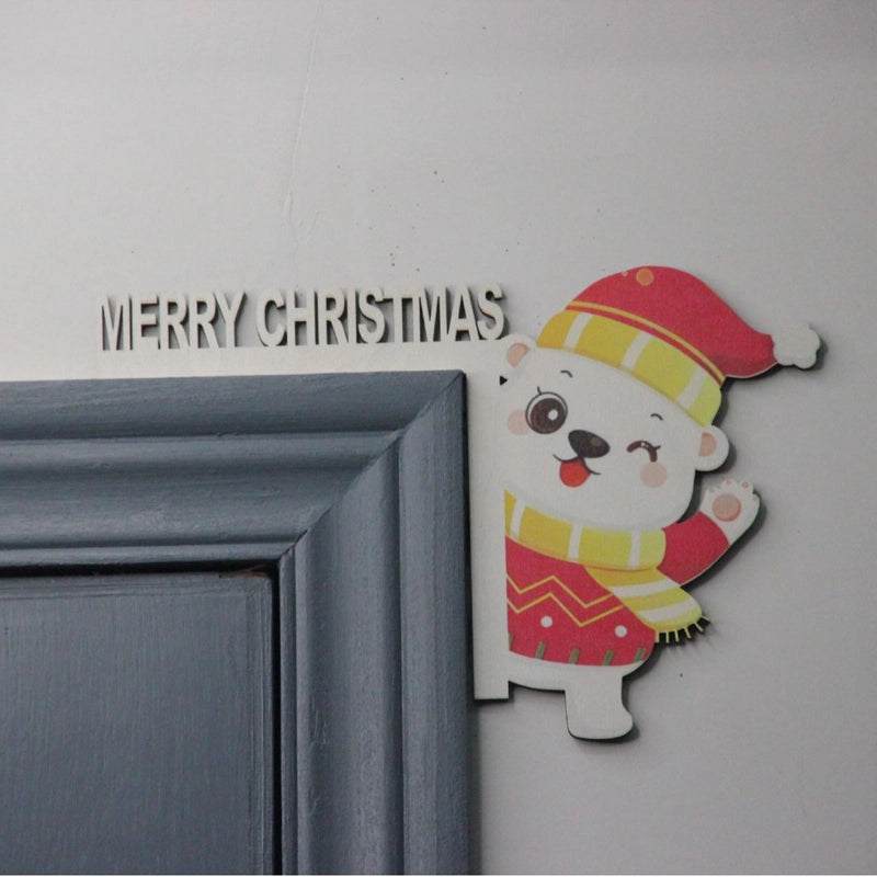 Christmas Cartoon Style Christmas Tree Santa Claus Elk Wood Indoor Ornaments Decorations Hanging Ornaments