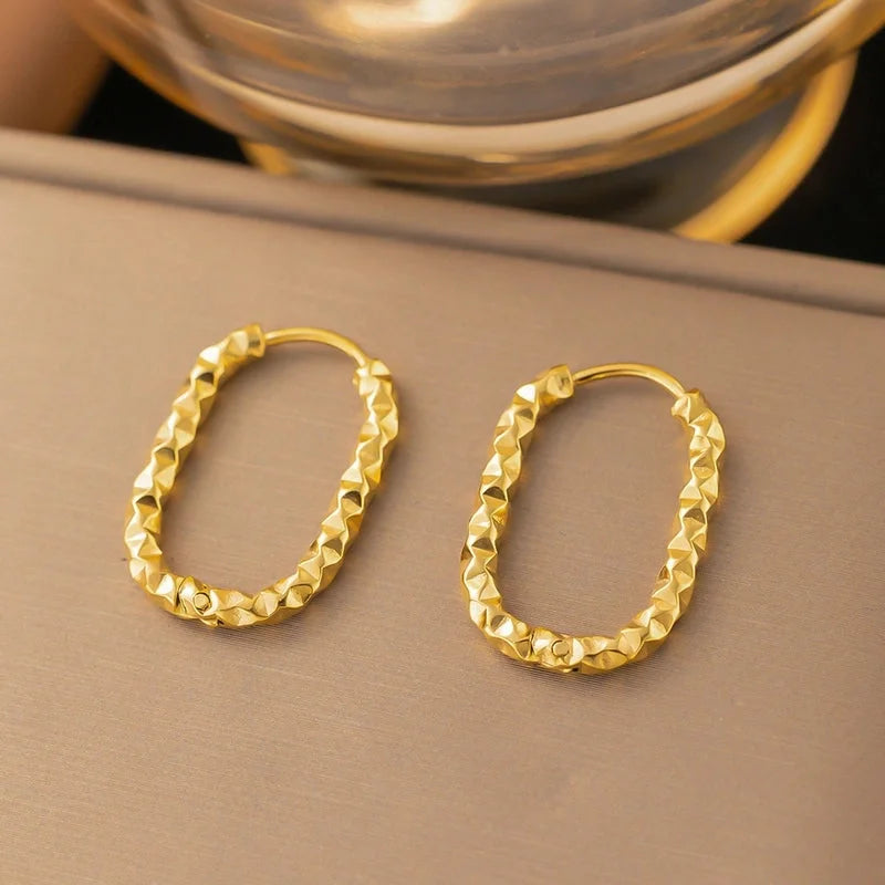 1 Pair Minimalist Geometric Round Solid Color Plating Titanium Steel Earrings Ear Studs