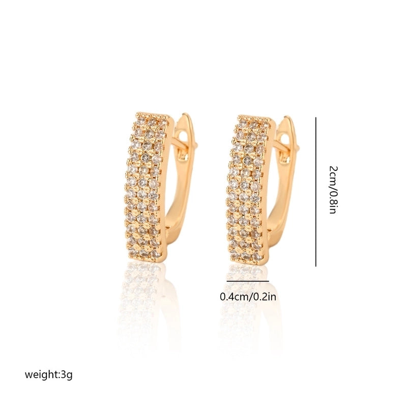 1 Pair Minimalist Solid Color Copper Zircon Earrings