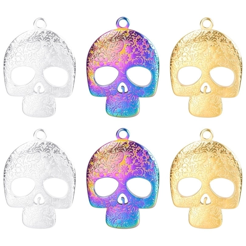 2 Pieces Minimalist Classic Style Skull 304 Stainless Steel Plating Pendant Necklace