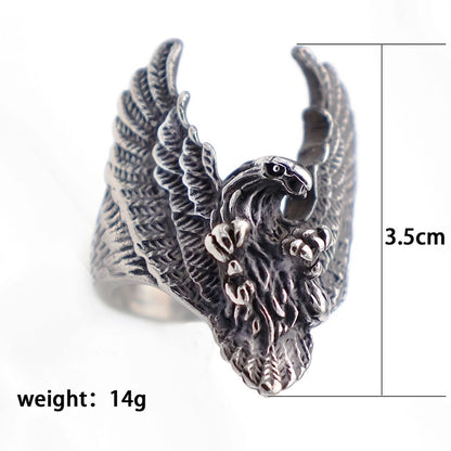 Vintage Style Punk Geometric Skull Stainless Steel Plating Halloween Men'S Rings