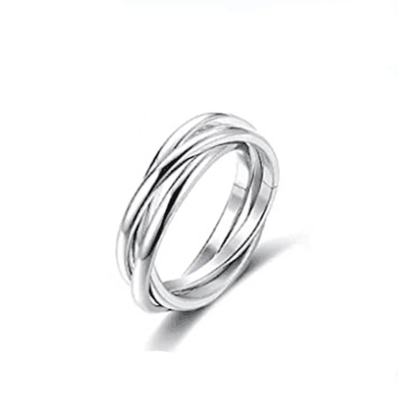 New Fashion Anti-anxiety Rotating Titanium Steel Decompression Couple Ring