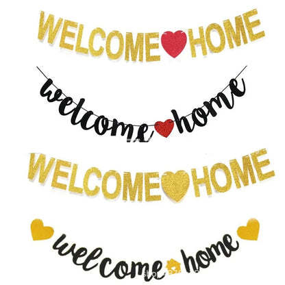 Welcome Home Decoration Pull Flag Welcome Home Decoration Family Activity Party Retirement Home Decoration Pull Flower