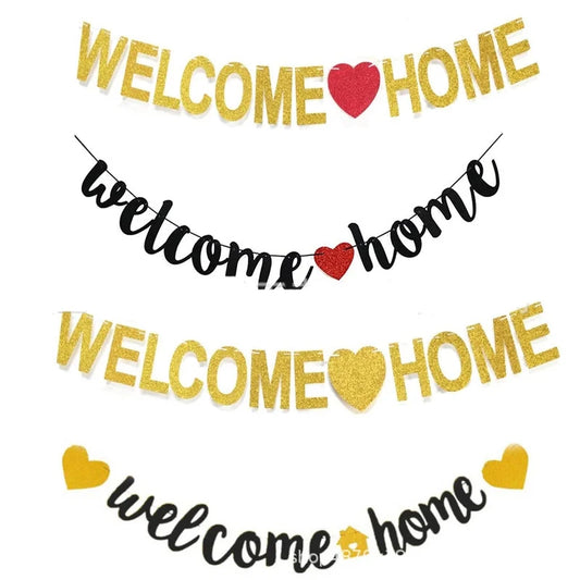 Welcome Home Decoration Pull Flag Welcome Home Decoration Family Activity Party Retirement Home Decoration Pull Flower