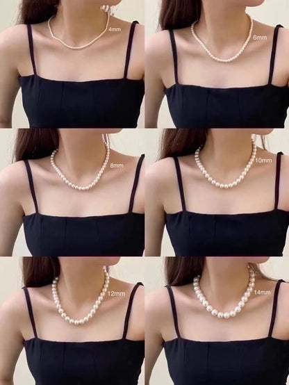 Fashion Solid Color Artificial Pearl Alloy Women\'s Necklace 1 Piece