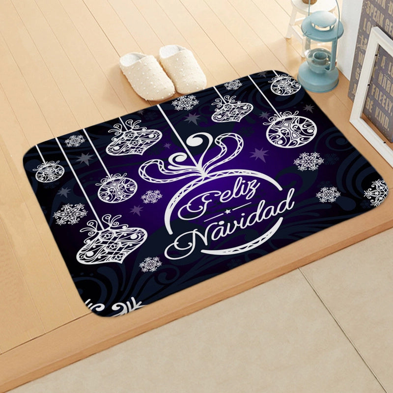 Cute Christmas Tree Snowflake Flannel Fabric Floor Mat