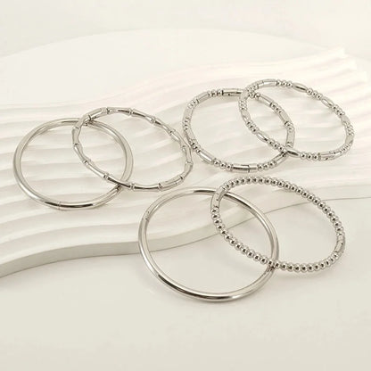 Minimalist Solid Color Stainless Steel 18K Gold Plated Titanium Steel Bangle In Bulk