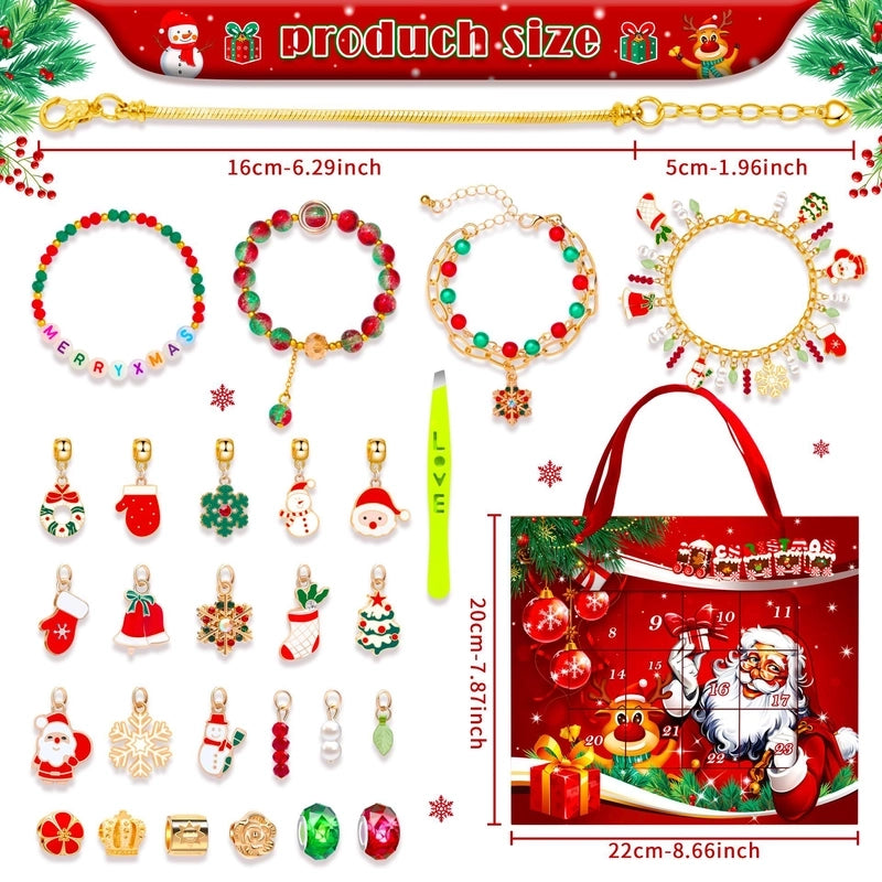 1 Set Zinc Alloy Christmas Tree Santa Claus Snowman Advent Calendar Jewelry Accessories