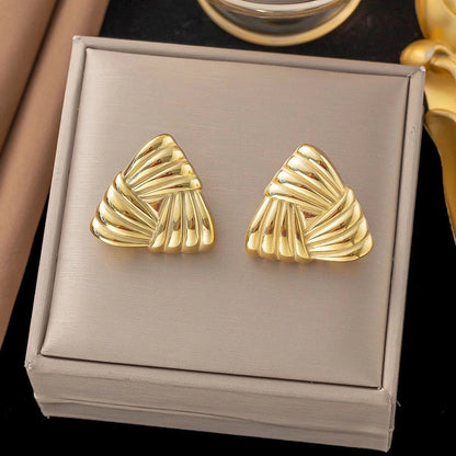 1 Pair Minimalist Star Heart Shape Plating Titanium Steel Drop Earrings Ear Studs