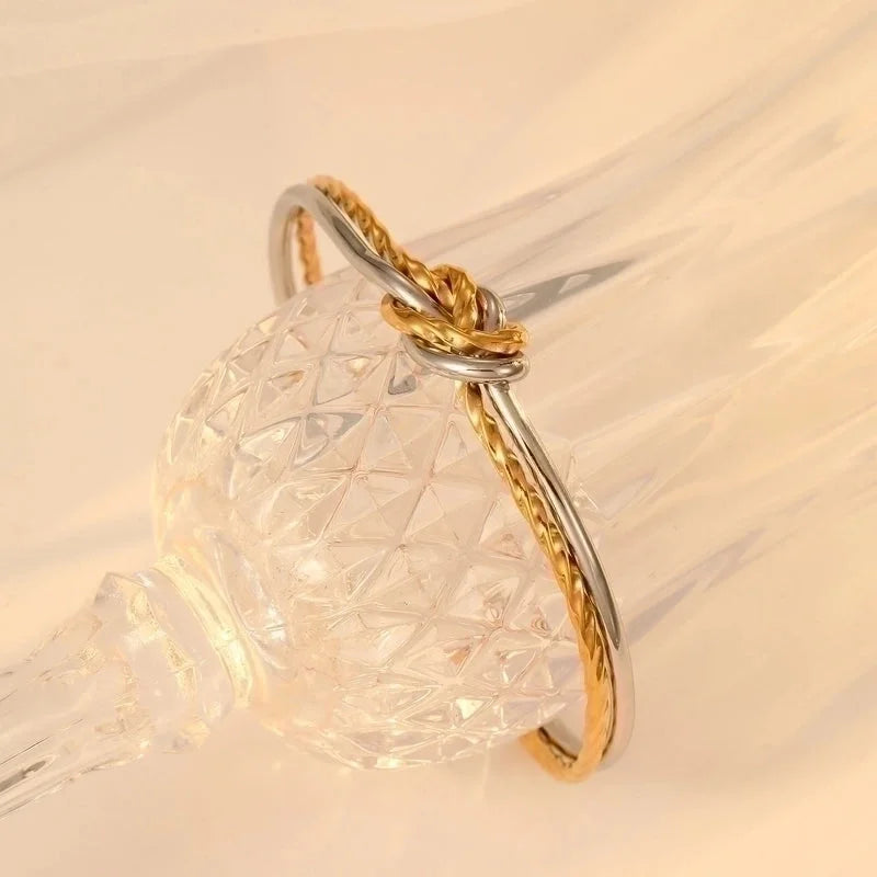 Minimalist C Shape Stainless Steel Titanium Steel Gold Plated Bangle In Bulk