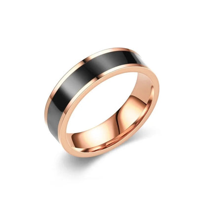 Modern Style Minimalist Circle Titanium Steel 18K Gold Plated Polishing Enamel Plating Rings