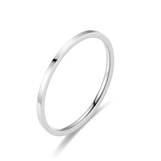 Minimalist Solid Color Titanium Steel 18K Gold Plated Polishing Rings