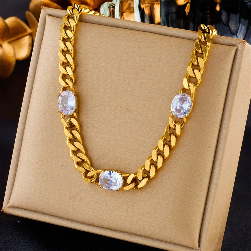 Elegant Round Life Tree Butterfly Titanium Steel Chain Pendant Necklace