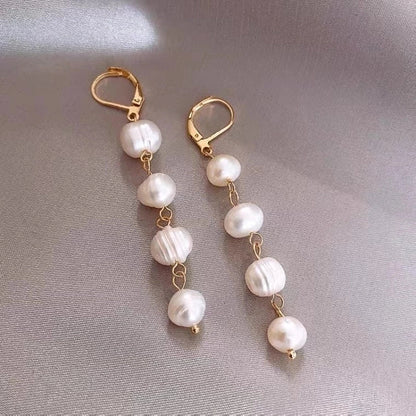 Fashion Geometric Pearl Plating Earrings 1 Pair