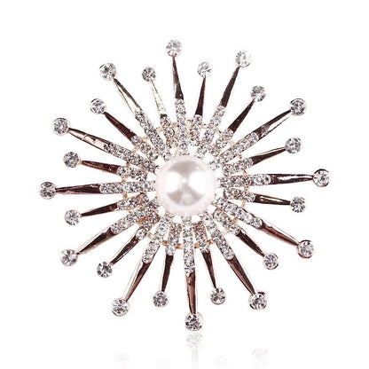 Elegant Pin Star Flower Snowflake Imitation Pearl Alloy Rhinestone Women'S Brooches