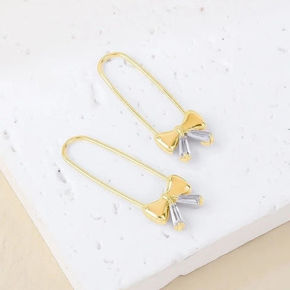 1 Pair Casual Minimalist Korean Style Solid Color Copper Earrings