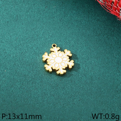 Christmas Elements Series Diy Accessories Stainless Steel Elk Santa Claus Snowflake Gloves Pendant