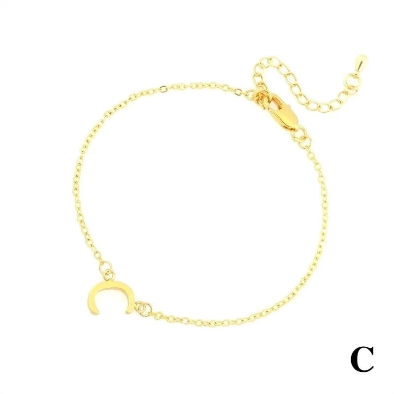 Minimalist Letter Copper Plating 18k Gold Plated Bracelets