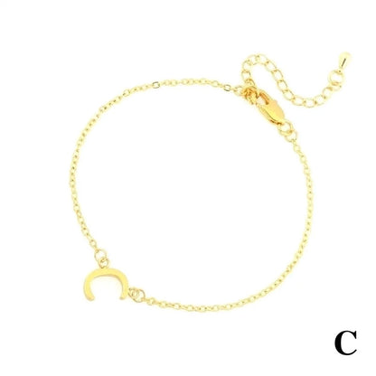 Minimalist Letter Copper Plating 18k Gold Plated Bracelets