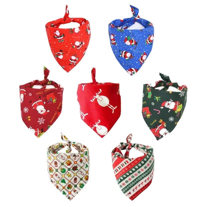 Cartoon Style Cotton Christmas Graffiti Pet Scarf 1 Piece