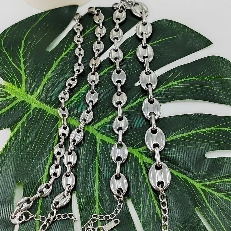 304 Stainless Steel 18K Gold Plated Streetwear Plating Solid Color Bracelets Necklace