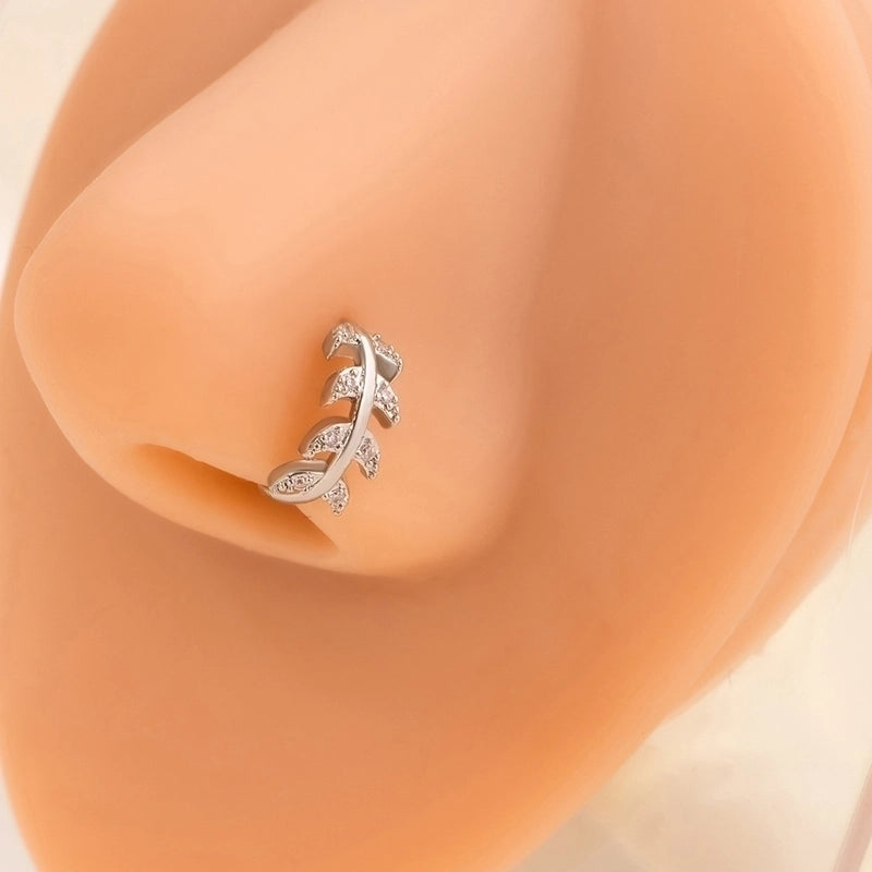 1 Piece Nose Rings & Studs Minimalist Geometric Alloy Inlay Rhinestones Nose Rings & Studs