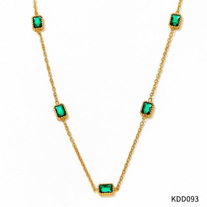 Hawaiian Vacation Modern Style Square 304 Stainless Steel Zircon 16K Gold Plated White Gold Plated Gold Plated Plating Inlay Bracelets Anklet Necklace