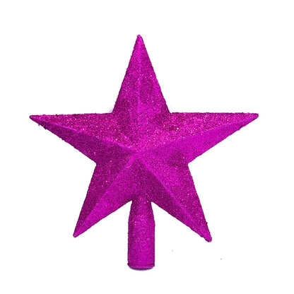 Christmas Tree Top Star 12/15/20/25/30cm Three-dimensional Blow Molded Five-pointed Star Multi-specification Christmas Tree Gold Powder Five Stars