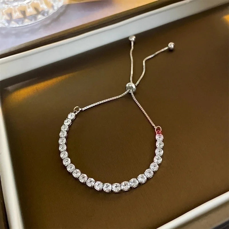Minimalist Heart Shape Copper Inlay Zircon Bracelets