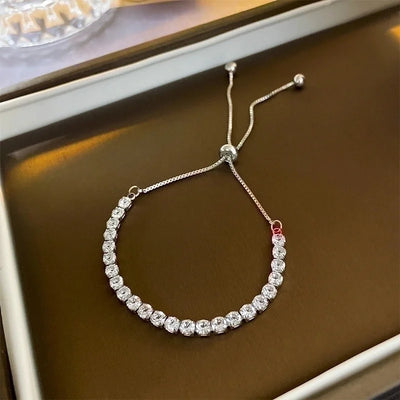 Minimalist Heart Shape Copper Inlay Zircon Bracelets