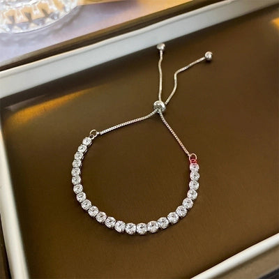 Minimalist Heart Shape Copper Inlay Zircon Bracelets