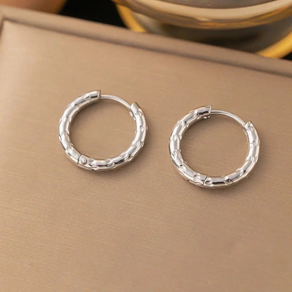 1 Pair Minimalist Geometric Round Solid Color Plating Titanium Steel Earrings Ear Studs