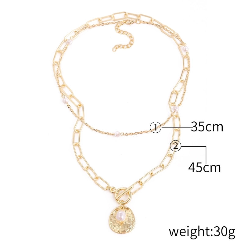2 Pieces Elegant Lady Modern Style Letter Water Droplets Butterfly Artificial Pearl Alloy Copper Pendant Necklace