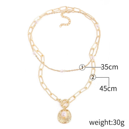 2 Pieces Elegant Lady Modern Style Letter Water Droplets Butterfly Artificial Pearl Alloy Copper Pendant Necklace